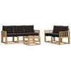 vidaXL Set vanjskih sofa 6 kom. 5-sjedala Bijela i crna