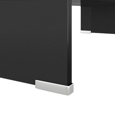 vidaXL Stalak za TV/Monitor Staklo Crni 60x25x11 cm