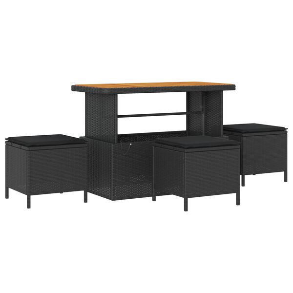 vidaXL Sjedeća garnitura za vrt 10 pcs Crna poliratan