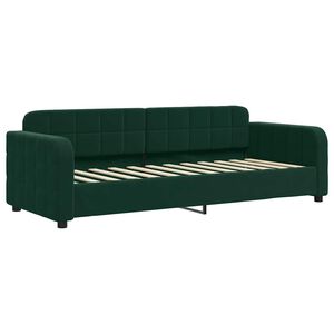 vidaXL Dnevni krevet tamnozeleni 80 x 200 cm bar&scaron;unasti