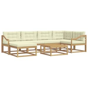 vidaXL Set vanjskih sofa 7 kom. Bijela i krem