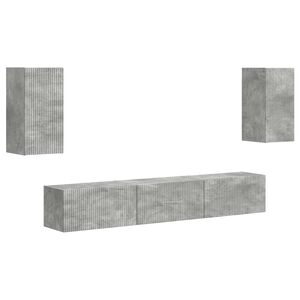 vidaXL Set TV komoda Zidne 5 pcs Betonski sivi Konstruirano drvo