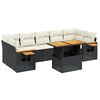 vidaXL 8-dijelni set vrtnih sofa od poliratana s jastucima crni