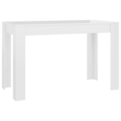 vidaXL Blagovaonski stol visoki sjaj bijeli 120 x 60 x 76 cm iverica