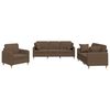 vidaXL 3-dijelni set sofa s jastucima smeđi od tkanine