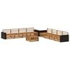 vidaXL Set vanjskih sofa 9 pcs Prirodna Čvrsto drvo akacije