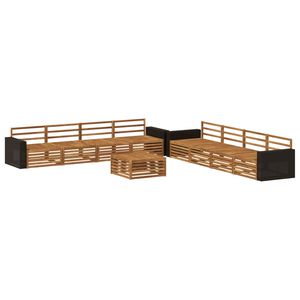 vidaXL Set vanjskih sofa 9 pcs Prirodna Čvrsto drvo akacije