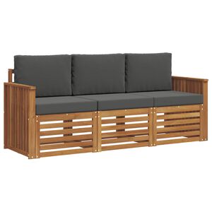 vidaXL Setovi sofa 3 pcs Prirodna i antracit Čvrsto drvo akacije