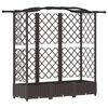 vidaXL Povi&scaron;eni krevet s mrežom i krovom Smeđa 163 x 40 x 123 cm PP