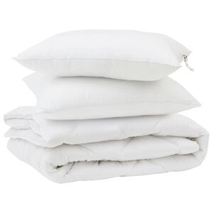 vidaXL Poplun s jastukom 3 pcs Bijelo Mikrofibra