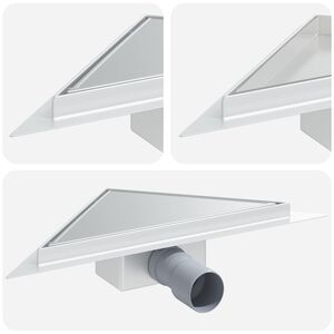 vidaXL 2 u 1 Trokutasti Tu&scaron; Odljev Srebrno 25 x 25 cm