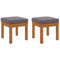 vidaXL Vrtni stolci s jastucima 2 kom 40x40x42 cm od bagremovog drva