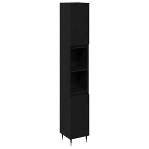 vidaXL Kupaonski ormar Crni hrast 30 x 30 x 190 cm Konstruirano drvo
