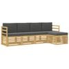 vidaXL Set vanjskih sofa 5 kom. Bijela i antracit Poliester