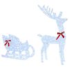 vidaXL Reindeer vuče saonice Hladna bijela 70 x 26 x 130 cm Akril