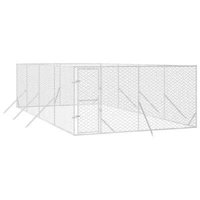 vidaXL Vanjski kavez za pse srebrni 4 x 8 x 2 m od pocinčanog čelika