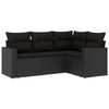 vidaXL 4-dijelni set vrtnih sofa od poliratana s jastucima crni