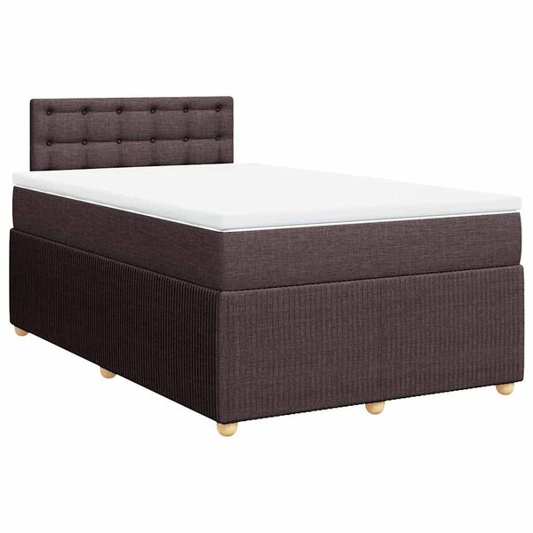 vidaXL Krevet box spring s madracem tamnosmeđi 120 x 190 cm od tkanine