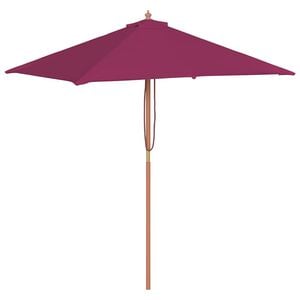 vidaXL Vanjski suncobran s drvenim stupom 150 x 200 cm bordo
