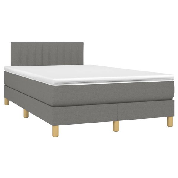 vidaXL Krevet box spring s madracem tamnosivi 120 x 190 cm tkanina