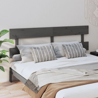 vidaXL Uzglavlje za krevet sivo 184 x 3 x 81 cm od masivne borovine