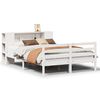 vidaXL Krevet s regalom z knjige bez madraca bijeli 150x200cm borovina