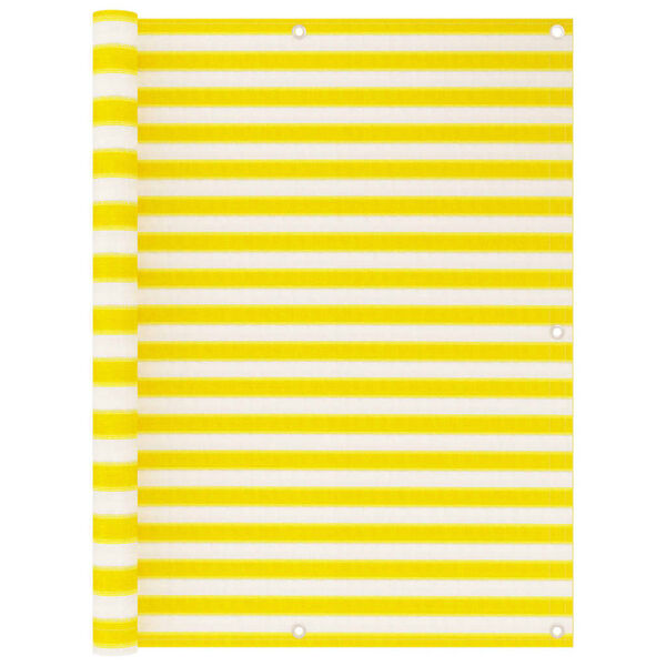 vidaXL Balkonski zastor žuto-bijeli 120 x 400 cm HDPE