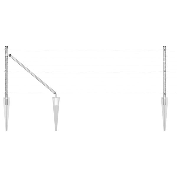 vidaXL Stup za ogradu Ostalo 52 pcs Siva 3,2 x 3,2 x 100 cm Čelik