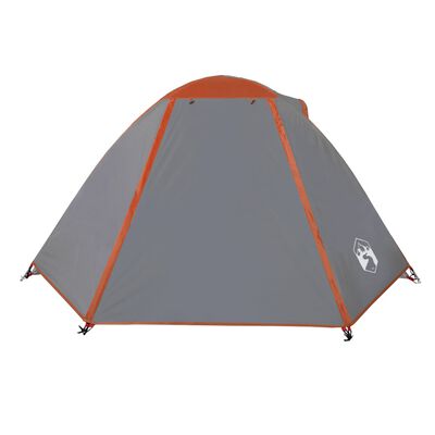 vidaXL Kupolasti šator za kampiranje za 2 osobe sivo-narančasti