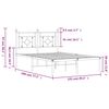 vidaXL Metalni okvir za krevet s uzglavljem bijeli 120 x 190 cm