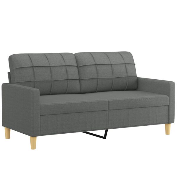 vidaXL 2-dijelni set sofa s jastucima tamnosivi od tkanine