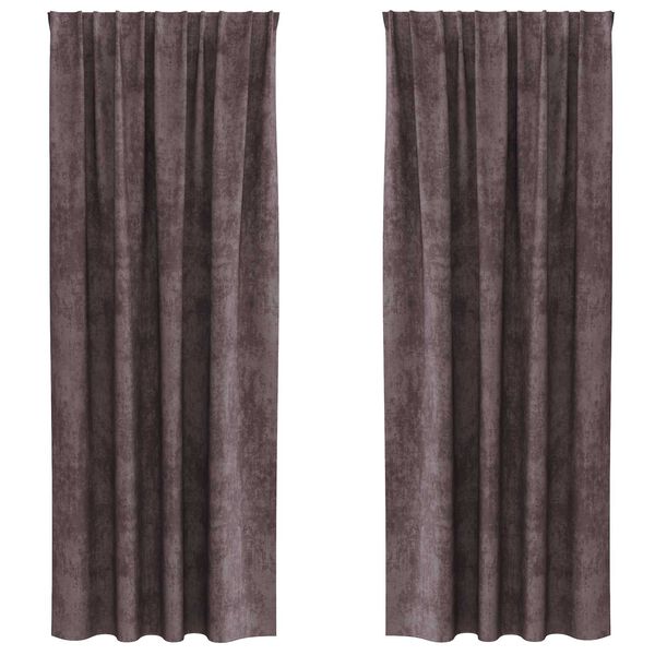 vidaXL Bar&scaron;unaste zavjese sa zavjesama 2 pcs Smeđa 260 x 140 cm Bar&scaron;un