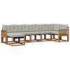 vidaXL Set vanjskih sofa s jastukom 7 pcs Prirodna i svjetlosiva
