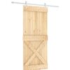 vidaXL Klizna vrata Prirodna i bijela 90 x 210 cm Čvrsta borovina