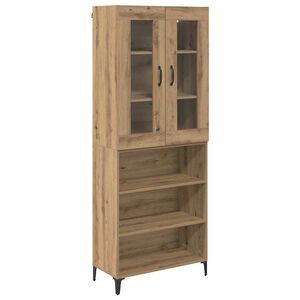 vidaXL Highboard Umjetnički hrast 69,5 x 34 x 180 cm Konstruirano drvo