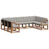 vidaXL Set vanjskih sofa 9 kom. Prirodna i svijetlo siva