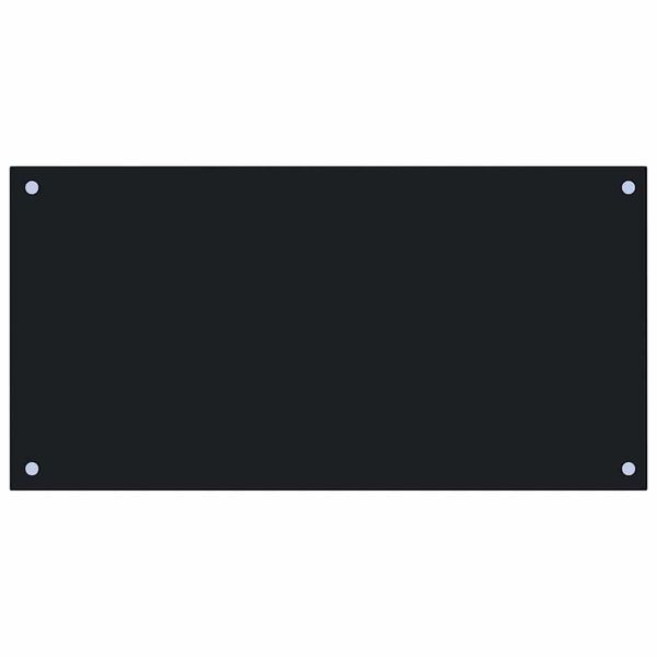 vidaXL Kuhinjska za&scaron;tita od prskanja crna 80 x 40 cm kaljeno staklo