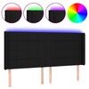 vidaXL LED uzglavlje crno 183 x 16 x 118/128 cm od tkanine