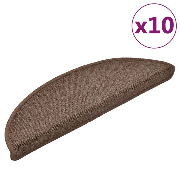 vidaXL Prostirke za stepenice 10 kom 56x17x3 cm boje kave, poluokrugle