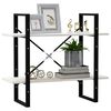 vidaXL Ormarić za knjige s 2 razine bijeli 80 x 30 x 70 cm od borovine