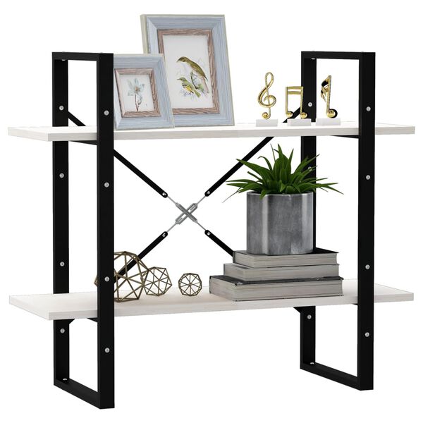 vidaXL Ormarić za knjige s 2 razine bijeli 80 x 30 x 70 cm od borovine