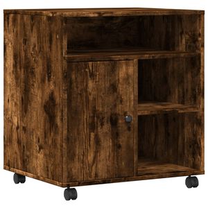 vidaXL Stalak za pisač s kotačima boja hrasta 60 x 50 x 67 cm