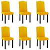 vidaXL Blagovaonske stolice 6 kom žute baršunaste