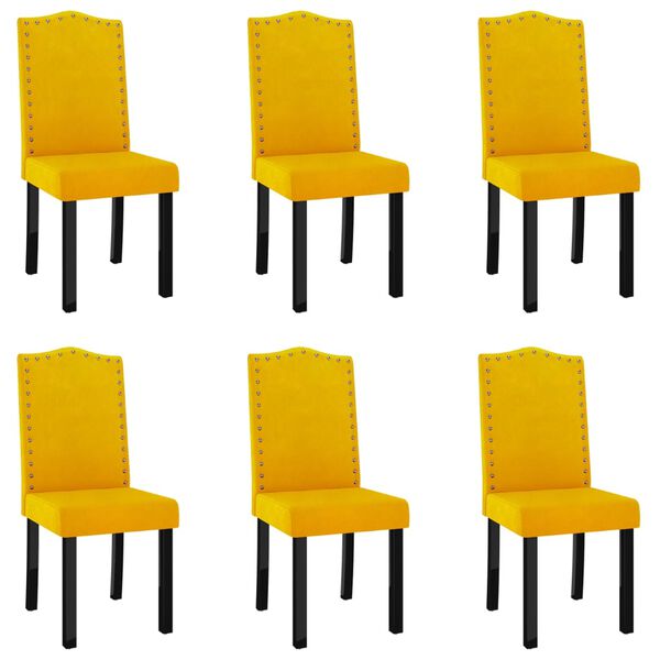 vidaXL Blagovaonske stolice 6 kom žute baršunaste