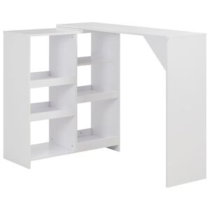 vidaXL Barski stol s pomičnom policom bijeli 138 x 39 x 110 cm