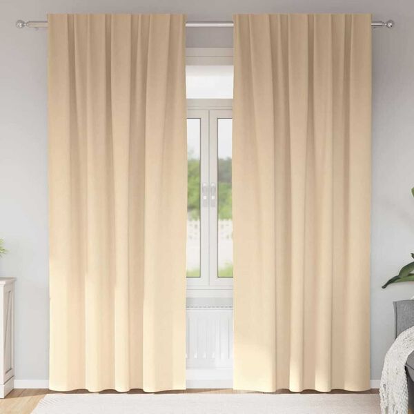 vidaXL Zavjese za blackout s prstenovima 2 pcs Krema 225 x 140 cm