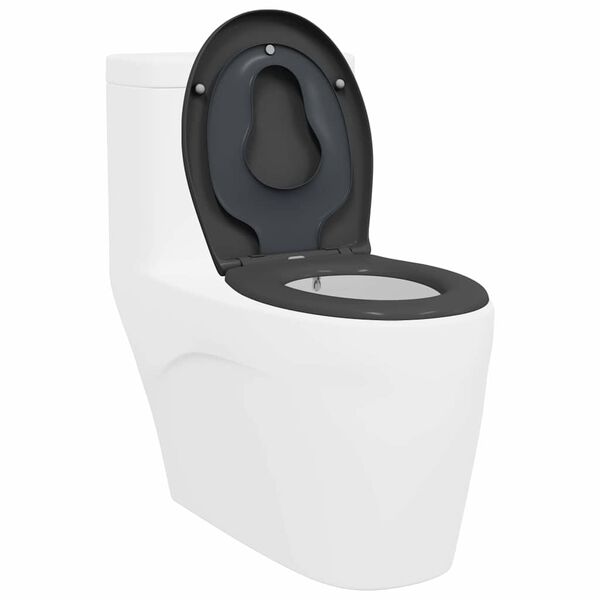 vidaXL Sjedalo za wc s brzim zatvaranjem Antracit 44.5 x 37.3 x 4.3 cm