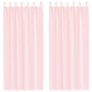 vidaXL Voile zavjese s petljama 2 kom svijetlo ružičaste 140x225 cm