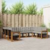 vidaXL Set vanjskih sofa s jastukom 9 pcs Prirodna i svijetlo siva