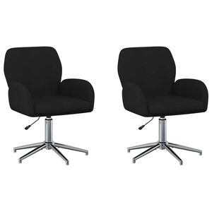 vidaXL Okretne radne stolice 2 kom. 54 x 58 x 90 cm Crna Tkanina